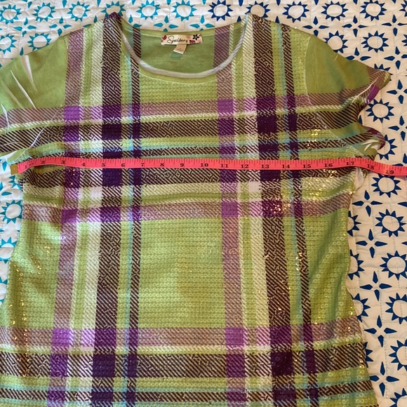 ⚡️Last days! Speechless Green Plaid Top with Embelishments L - Picture 5 of 9
